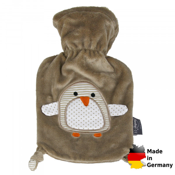Fashy Wärmflasche Pinguin mit Flauschbezug 0,8L